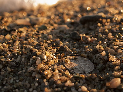 Антична монета, монети, плаж, Hotel Sassi, Пебъл Бийч, природата, пясък