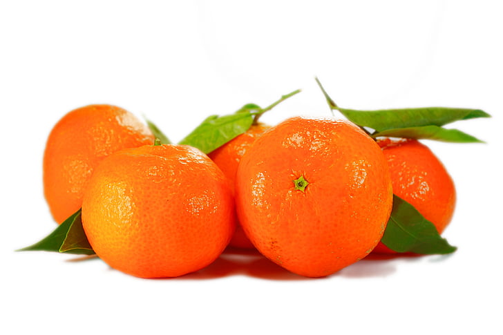 oranges, tangerines, clementines, orange, fruits, leaves, fruit