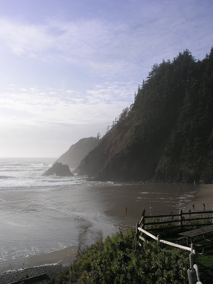 oceano, Oregon, do Pacífico, Costa, ondas, litoral, paisagem