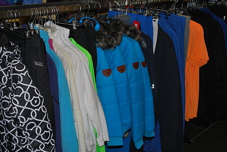 snow, sport, ski, clothing, fashion, store, rack