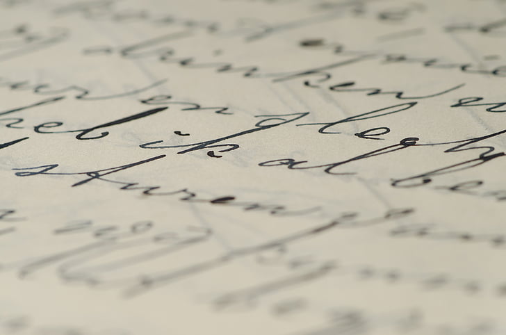 blur, calligraphy, close-up, handwriting, ink, letter, script