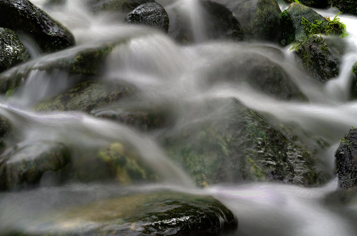 desenfoque de, Creek, larga exposición, naturaleza, lapso de tiempo, Fotografía Time-lapse, agua