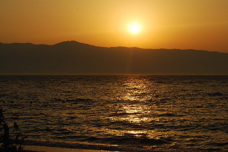 plaj, Deniz, günbatımı, Yaz, gökyüzü, Calabria
