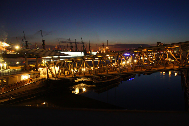 Porto, Hamburgo, à noite, ponte