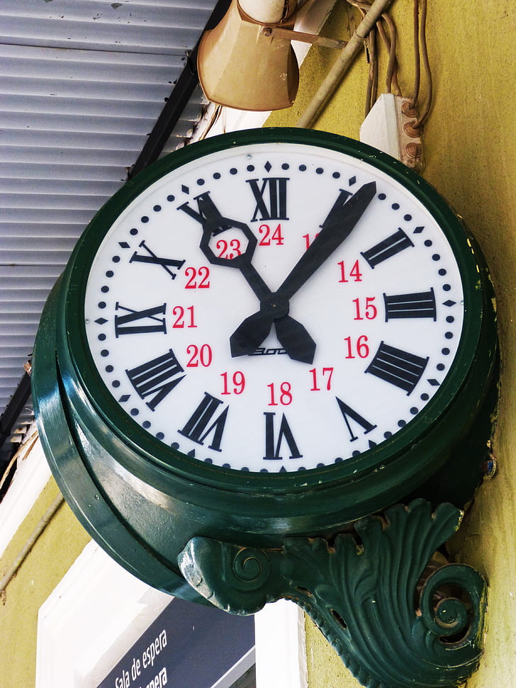 clock, train station, railway, old, time