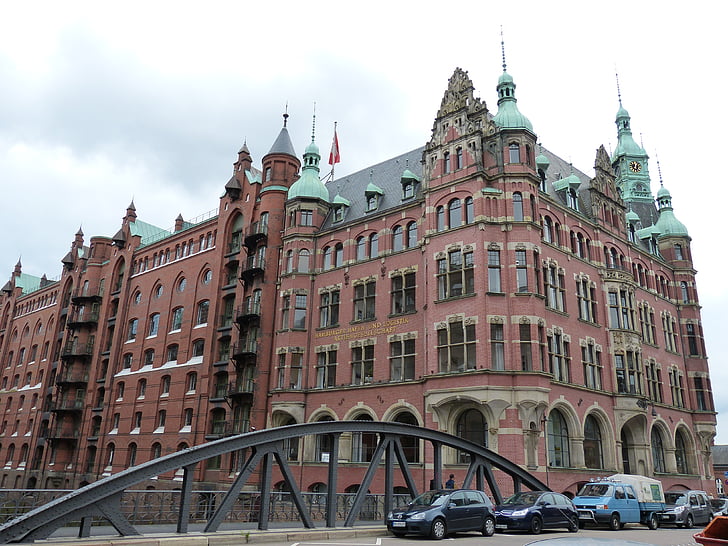 Hamburg, Hanza-város, óváros, építészet, épület, Landmark, történelmileg