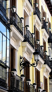 Espanha, Madrid, edifício, fachada, arquitetura, cidade