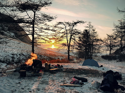 vinterlig, Camping, eventyr, utendørs, Camp, fritid, lager