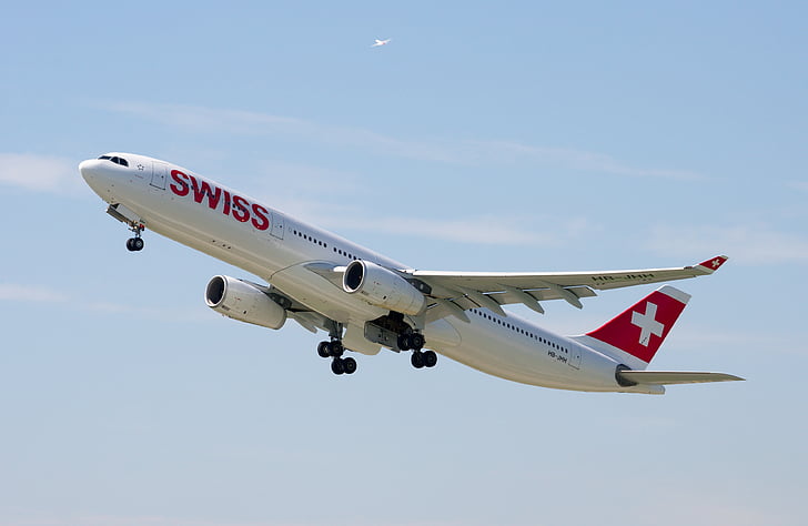 Airbus a330, Swiss airlines, Aeroporto de Zurique, jato, aviação, transportes, Aeroporto