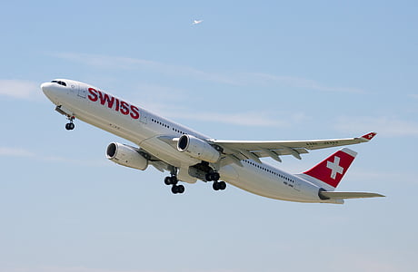 máy bay Airbus a330, Swiss airlines, Sân bay Zürich, máy bay phản lực, Aviation, giao thông vận tải, Sân bay