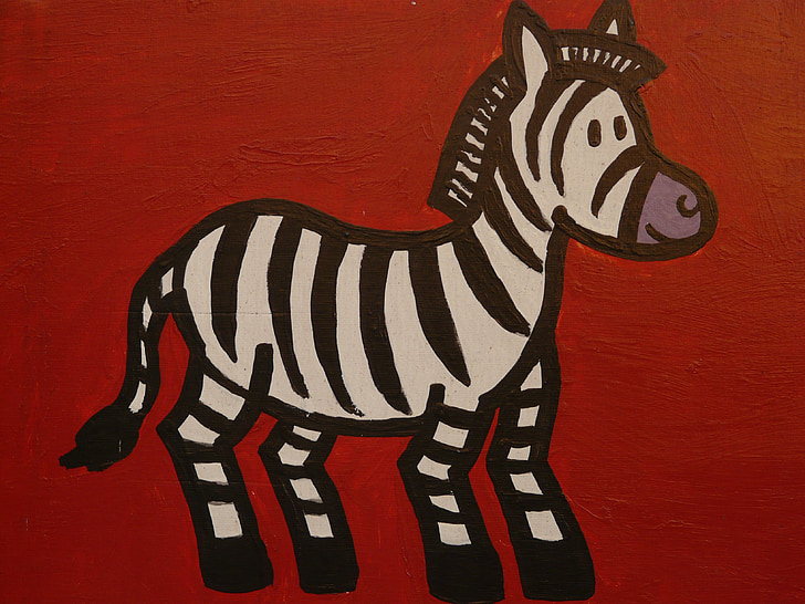 Zebra, tecknad figur, ritning, Rolig, bild, djur, Figur