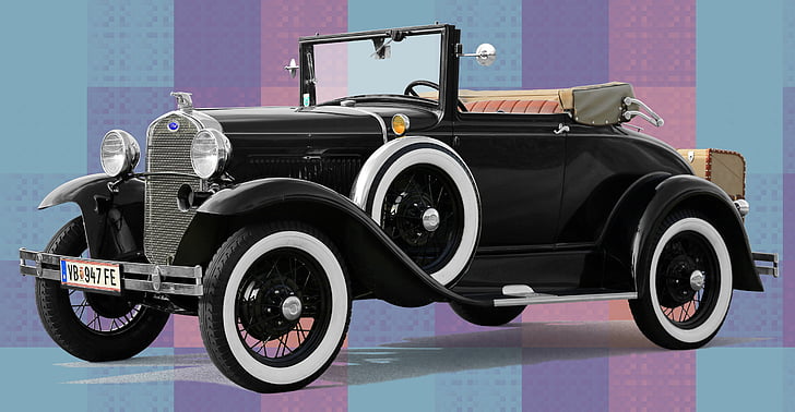 ford, convertible, 1930, oldtimer, classic, automotive, old