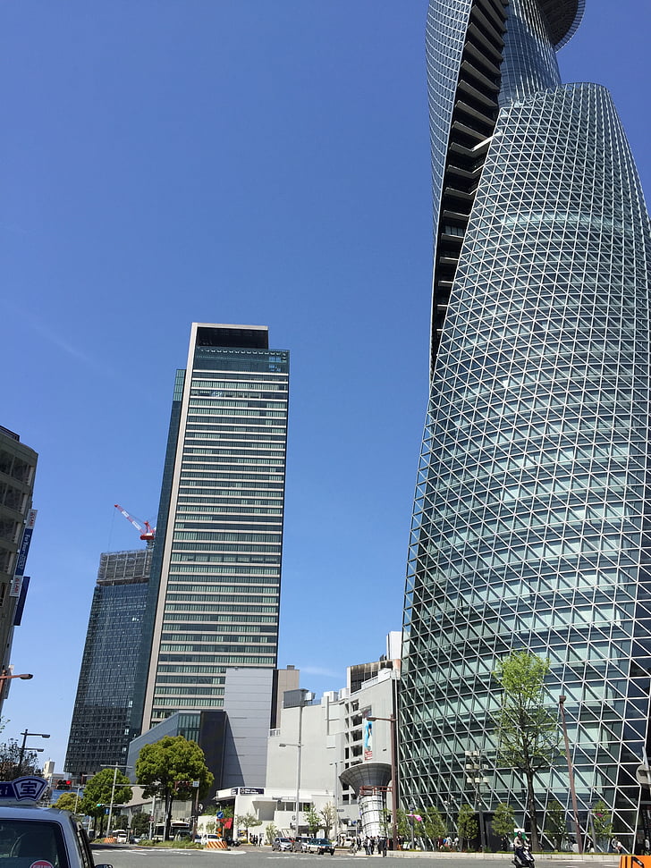 Nagoya, namn station innan, höga byggnaden, Nagoya station skyskrapor