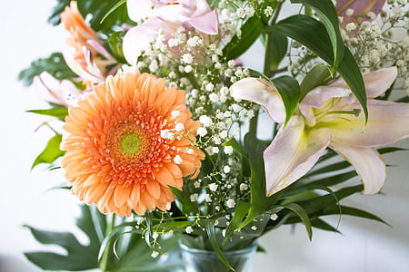 λουλούδια, μπουκέτο, Ηλίανθος, πολύχρωμο, φύλλο, λουλούδι, άνοιξη