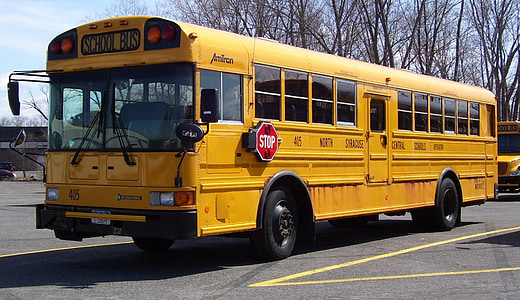 Skolbuss, Amerika, transport, fordon, kollektivtrafik, gul, barndom