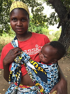 モザンビーク女性, 母, 赤ちゃん, ブラック, 母の愛, 子, 女性