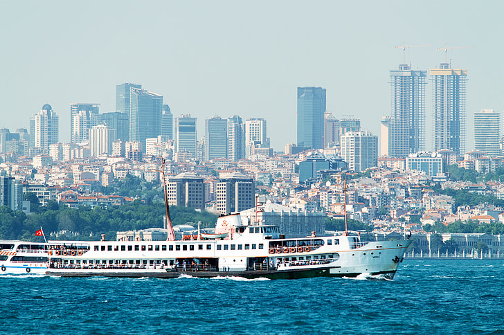 Istanbul, město, Architektura, pohled, výletní loď