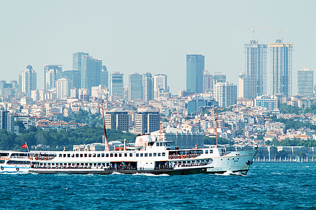 Isztambul, város, építészet, nézet, tengerjáró hajó