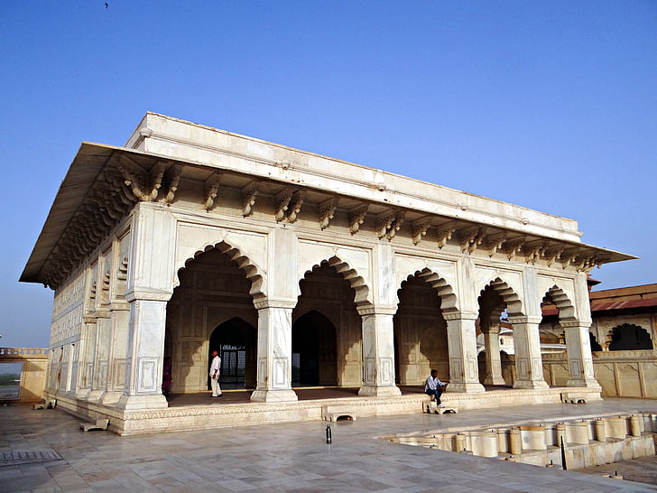 Agran linnoitus, musamman burj, Mughals, arkkitehtuuri, Palace, Castle, valkoinen marmori