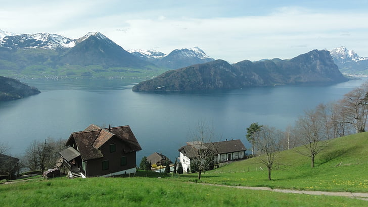 Suisse, montagnes, Lacs, étangs, montagne, Lac, nature