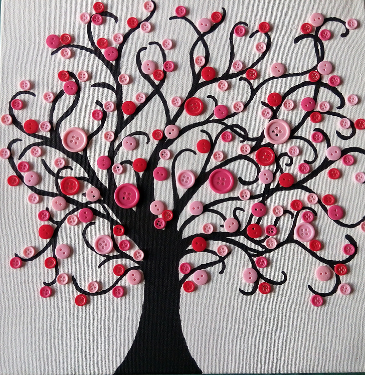 knots, árvore, -de-rosa