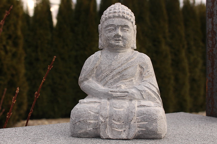 Buddha, stein, skulptur
