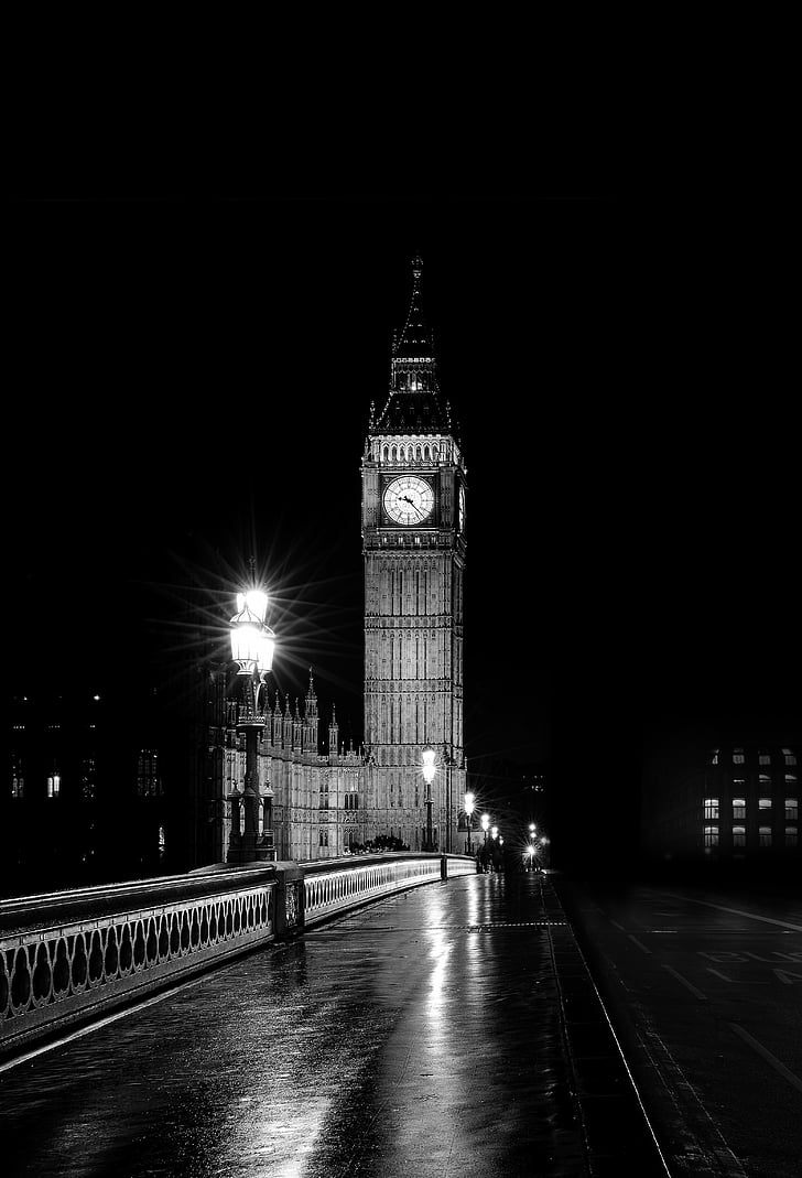 noche, puente, Londres, tiempo, Inglaterra, arquitectura, edificio