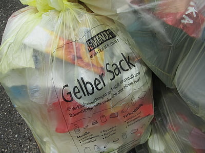 yellow sack, environment, plastic, waste, plastic waste, garbage collection, recycling