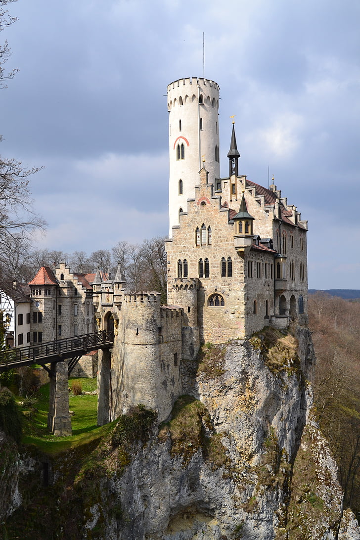 Németország, történelem, építészet, középkori, Lichtenstein castle, torony, Castle