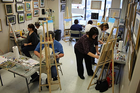 slikarstvo, Seveda, stojalo, razred, galerija, odraslih, delavnica