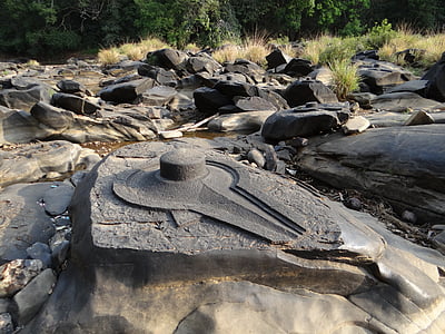 sahasralinga, steen, sculpturen, rivierbedding, shalmala, symbool, religieuze