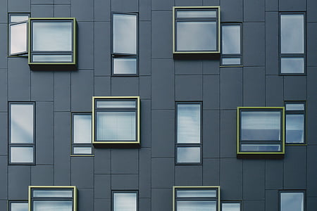architecture, building, pattern, rectangles, squares, windows, window