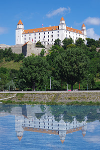 Bratislava, Slovakija, pilis, Miestas, Dunojaus, peržiūros, viduramžių pilis