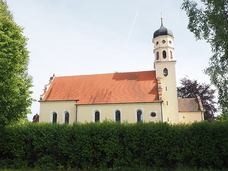 Църква, планински църквата на Дева Мария, Фонтана планина, munderkingen, Дунавската равнина, пейзаж, природата