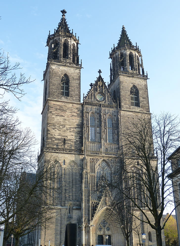 Dom, templom, Steeple, istentiszteleti, építészet, Magdeburg, Szász-anhalt