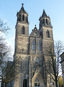 Dom, Gereja, Steeple, rumah ibadah, arsitektur, Magdeburg, Sachsen-anhalt