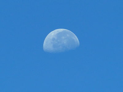 lua, meios de comunicação, céu, azul, natureza, espaço, luz da lua