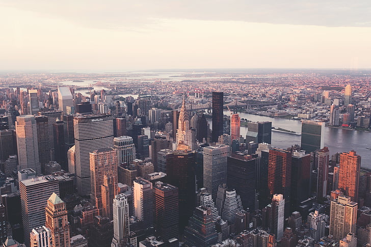 New york, Chrysler building, NYC, Manhattan, skyline, gebouwen, centrum