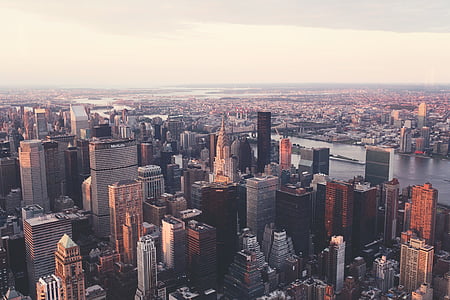 Niujorkas, Chrysler pastatas, NYC, Manhattan, Panorama, pastatų, miesto centras