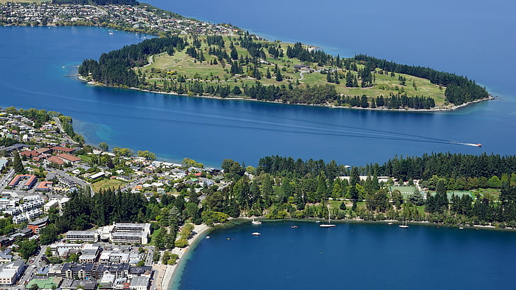 Lake wakatipu, Queenstown, bobot csúcs, Új-Zéland, déli-sziget, víz, nem az emberek
