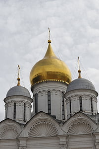 Chiesa, d'oro, cupola, Russia, Mosca, ortodossa, Chiesa ortodossa russa