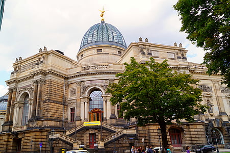 Академия изящных искусств, Дрезден, купол здания, Исторически, здание, Архитектура