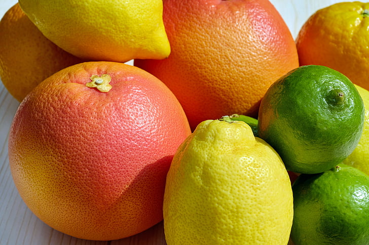 fruit, voedsel, tropische vruchten, citrusvruchten, vruchten, grapefruit, citroenen