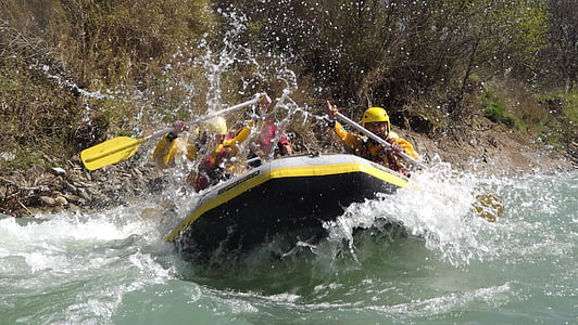 rafting, rubber boat, river, adventurous, rapids, people, cruise
