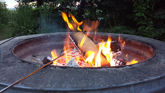 campfire, camping, bonfire