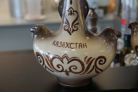 Copa, Cazaquistão, tinta, artesanato, ornamento, bebida, vascular