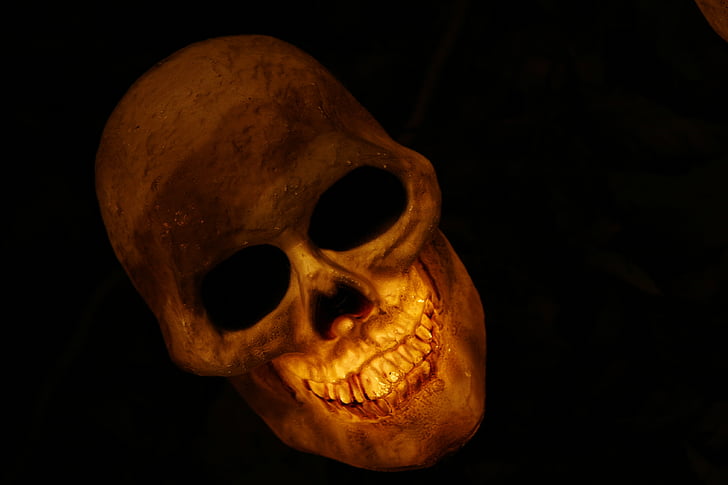 crani, crani amb ossos creuats, esquelet, OS, somriure, mal, diabòlica