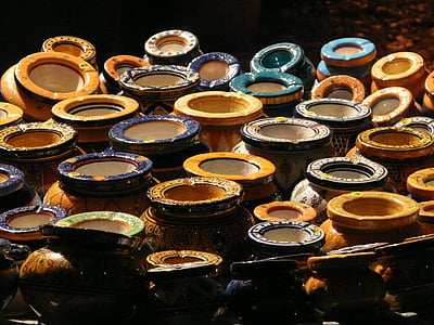 pots, jugs, ceramic, vessels, pottery, fragile, painted