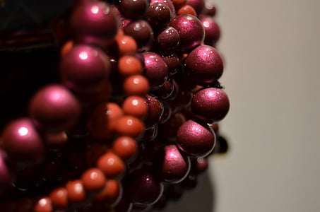Halskette, Rosenkranz, Modell, Ornament, rot