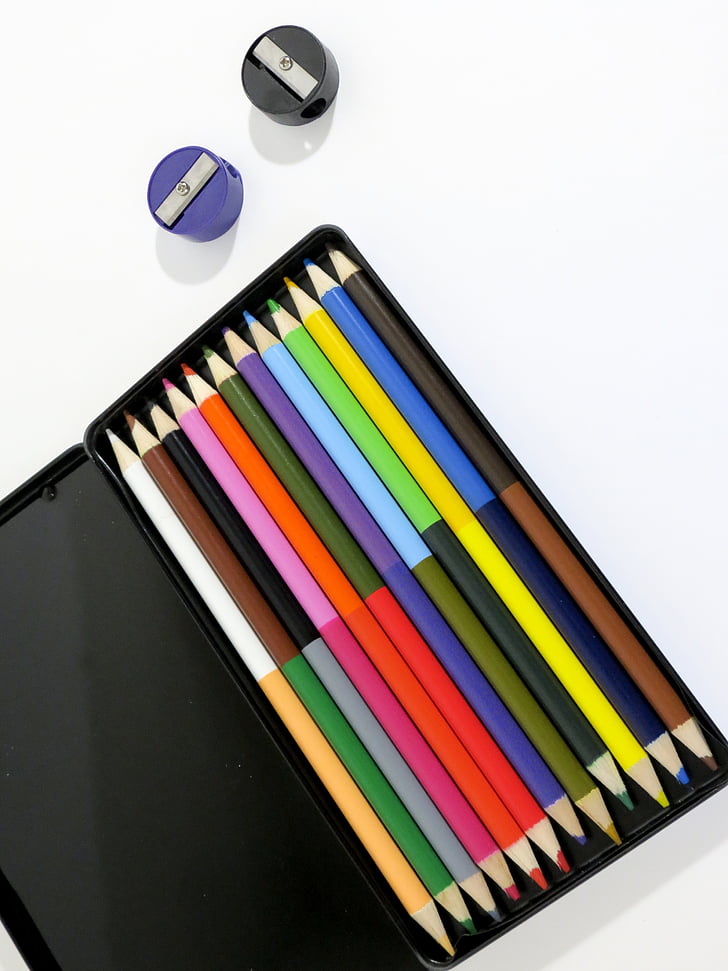 art, case, color, color pencils, colour, equipment, pencil case